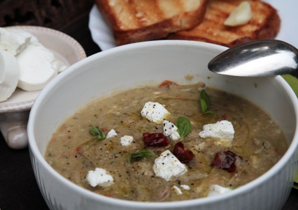 babos padlizsánkrémleves pestoval, szárparival