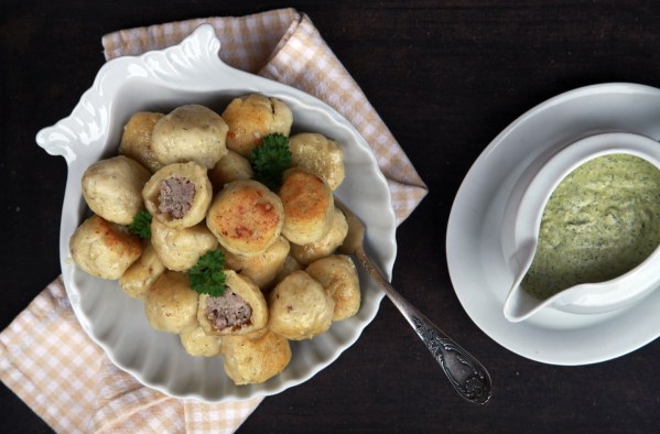 húsos kaporpestos gombóc 1